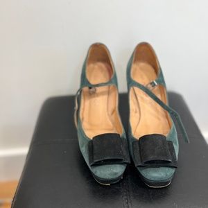 Marco teal platform heels